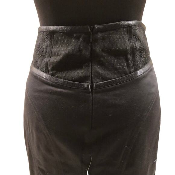Cache Black Lace Bustier Pencil Skirt New 9" Back Split Satin Trim New $118 NWT - Picture 5 of 8